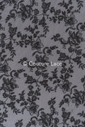 Abendkleid Spitze Stoff/ schwarze Spitze/ florale Abendkleider Spitze/ schwarze Couture Spitze// L25-007BLK