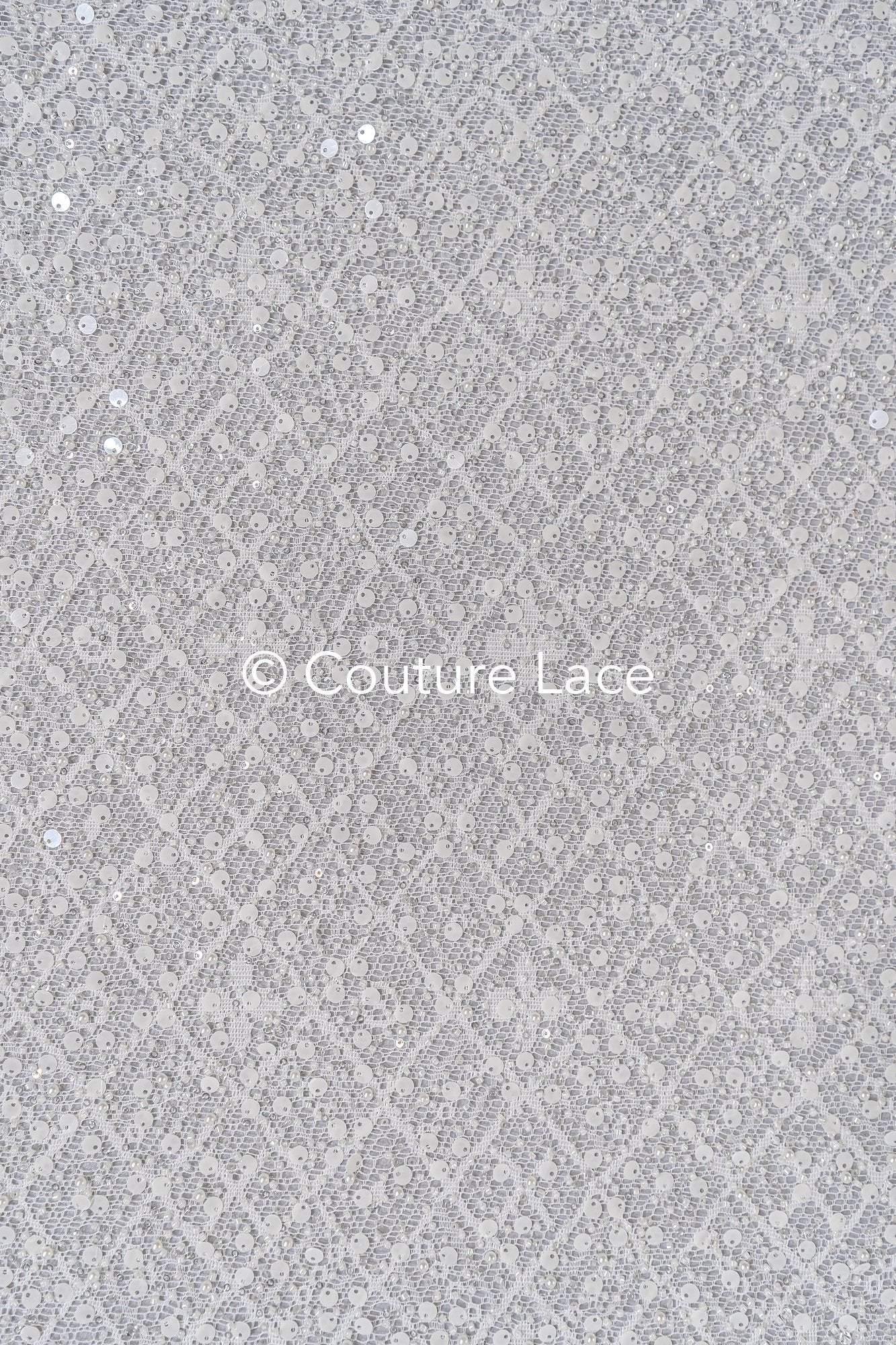 Perlenbestickte Brautspitze auf feiner französischer Spitze/ Hochwertige Perlen Brautspitze // L25-672