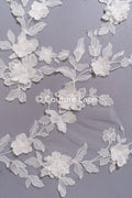 Romantic 3D flower appliqués for wedding dresses/ bridal lace flowers // A25-477