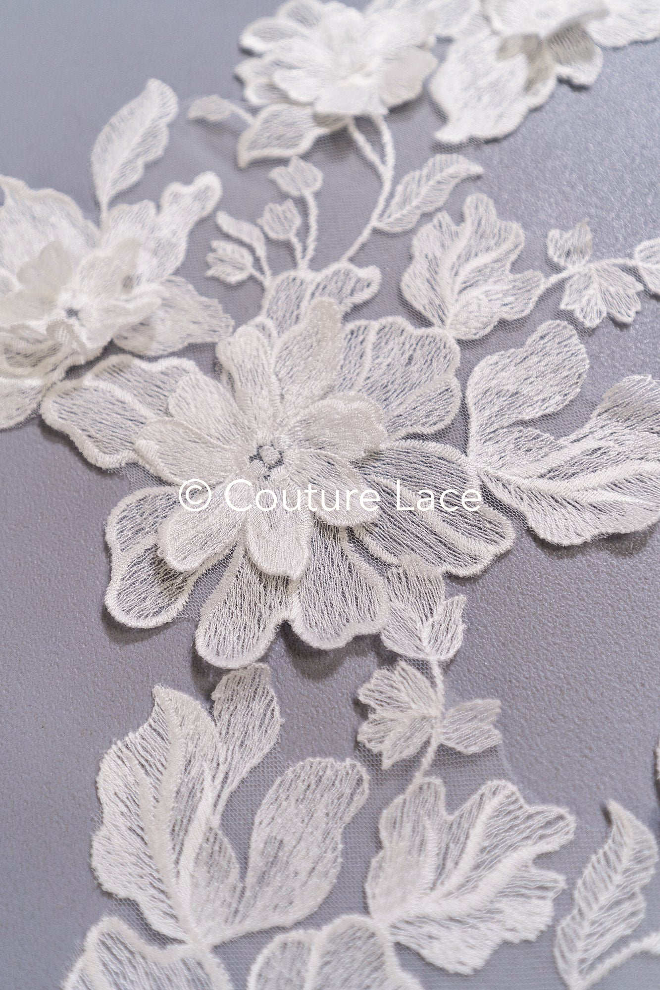 Romantic 3D flower appliqués for wedding dresses/ bridal lace flowers // A25-478