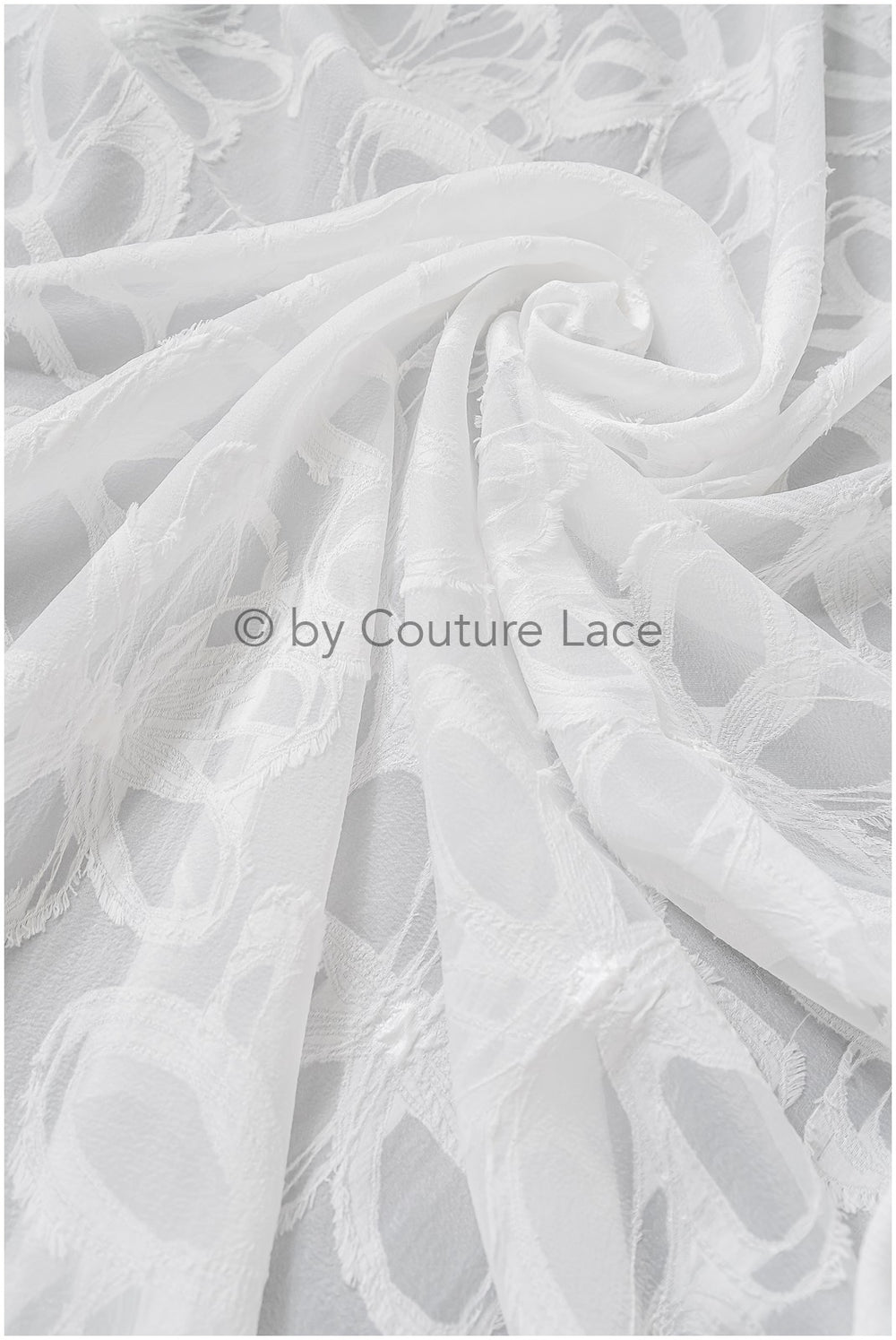 Transparent Bridal Jacquard with large Floral Pattern – Off-White // R-043