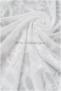 Transparent Bridal Jacquard with large Floral Pattern – Off-White // R-043