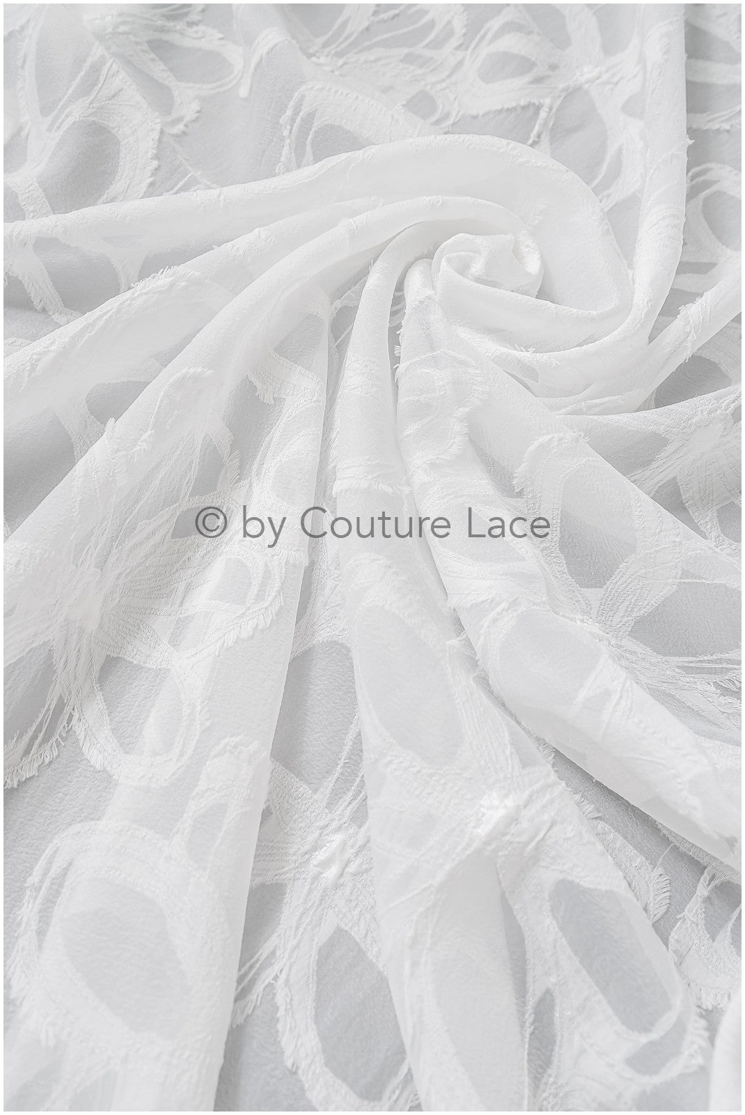 Transparent Bridal Jacquard with large Floral Pattern – Off-White // R-043