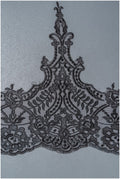 Brautspitze Borte Schwarz/ Spitzenborte schwarz/ Braut Borte/ Spitzenborte für Abendkleid// T24-222