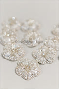 1Stk schwere Perlen 3D Kristall Blume, 3d Perlen Kleid Panels, Braut Diamant Blumen, Brautschleier 3d Blumen, funkelnde Perlen Blume// E-038G-1STK