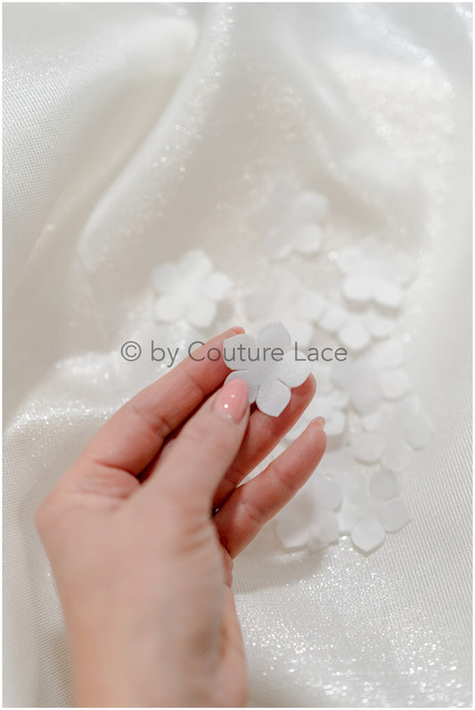 24 pcs. wedding dress lace applique/ applique/ 3D pearl flower applique/ patch// A24-403