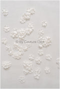 4g. 3D lace flowers/ 3D flowers sew on/ 3D flowers lace applique/ wedding dress lace applique// A24-434