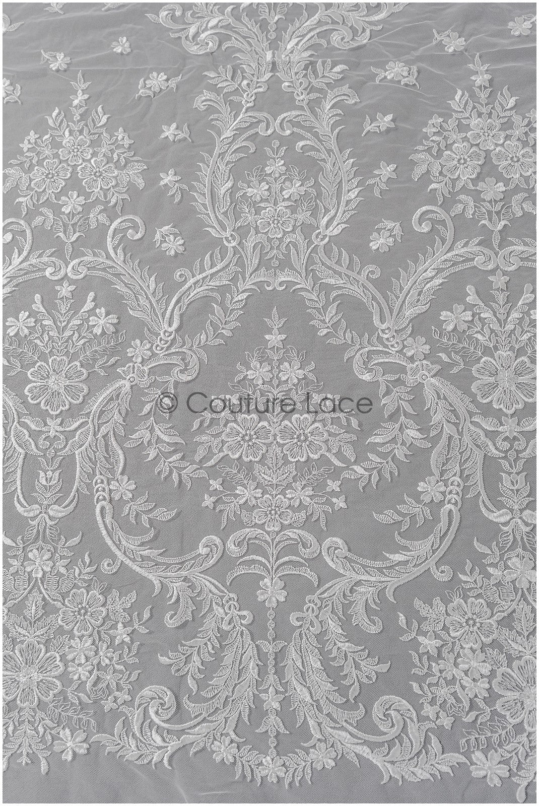 Soft embroidered bridal lace fabric, high-quality lace fabric for wedding dresses // L25-427
