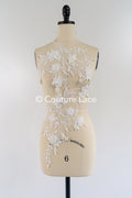 3D flower appliqués for wedding dresses/ wedding dress lace flowers // A25-475