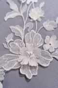 Romantic 3D flower appliqués for wedding dresses/ bridal lace flowers // A25-476