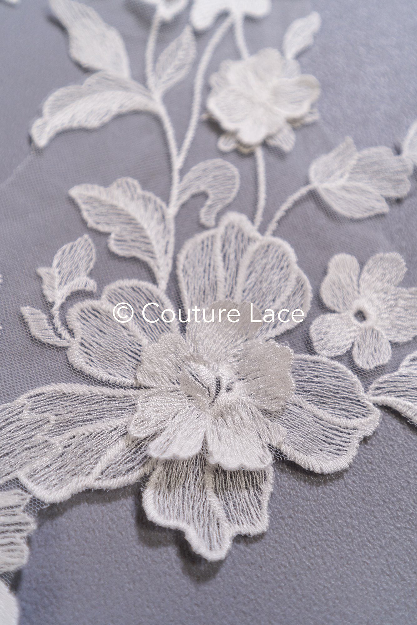 Romantic 3D flower appliqués for wedding dresses/ bridal lace flowers // A25-476