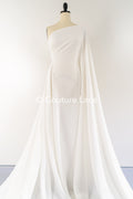 Heavy off-white stretch crepe fabric for wedding dresses – High-quality elastic fabric for creative wedding designs | Ideal for bridal wear &amp; customization // R-195 (copy)