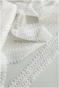 Lace trim/ Boho lace trim off-white/ Bridal veil lace trim/ Bridal lace/ Lace embroidery// T19-071
