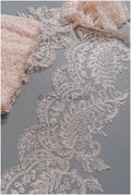 Brautspitze Borte Pfirsich/ Spitzenborte Pfirsich / Spitze Borte/ Spitzenborte für Abendkleid// T24-160