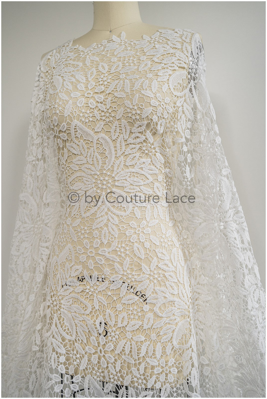 1.2 Meters Crochet Lace Fabric, Boho Lace Fabric, Guipure Boho Bridal Lace, Boho Wedding Dress Fabrics, Vintage Bridal Lace, Macrame Lace// L20-088N