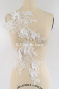 Romantic 3D flower appliqués for wedding dresses/ bridal lace flowers // A25-478