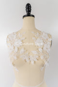 3D flower pearl appliqués for wedding dresses/ bridal lace pearl motifs // A25-481