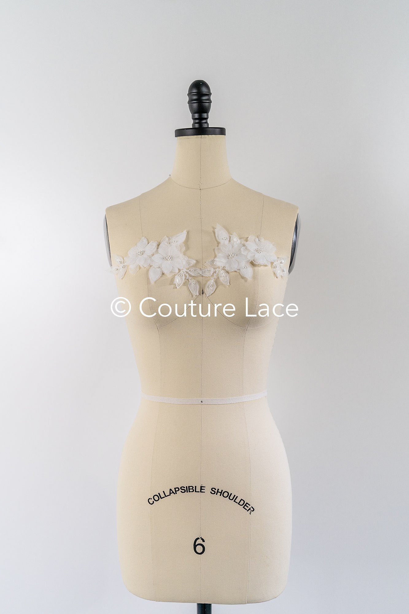 3D flower pearl appliqués for wedding dresses/ bridal lace pearl motifs // A25-482