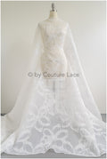 Transparent Bridal Jacquard with large Floral Pattern – Off-White // R-043
