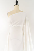 Heavy off-white stretch crepe fabric for wedding dresses – High-quality elastic fabric for creative wedding designs | Ideal for bridal wear &amp; customization // R-195 (copy)