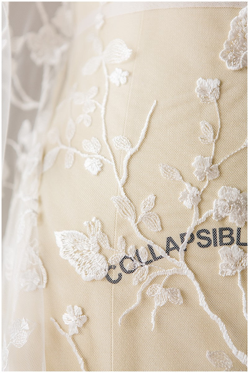 L17-020 // Einzigartiger floraler Brautspitzenstoff mit Vögeln, Blumen, Schmetterlingen, Hochzeitsspitzenstoff, Mira Zwillinger inspiriertes Ass, Brautspitze