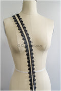 Brautspitze Borte Schwarz/ Spitzenborte schwarz/ Braut Borte/ Spitzenborte für Abendkleid// T24-156