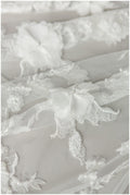 Perlen Spitzenstoff mit 3D-Blumen Off-White/ Couture Spitzenstoff/ Braut Spitzenstoff/ Perlen Spitze// L23-171A
