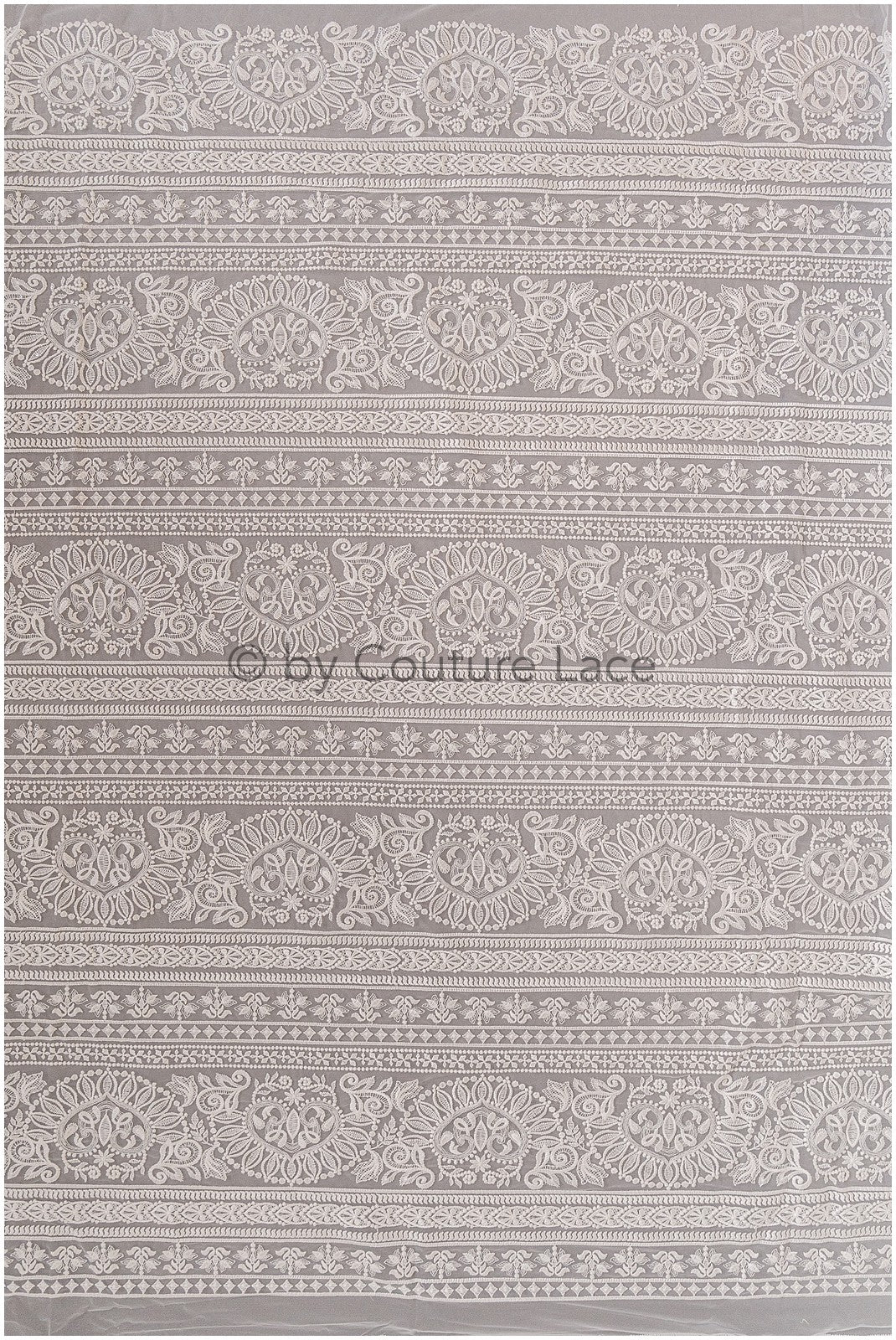 L19-011 // Tela de encaje francés de diseñador para vestido de novia, encaje francés, encaje de algodón con remates, encaje para vestido de novia con diseño a rayas