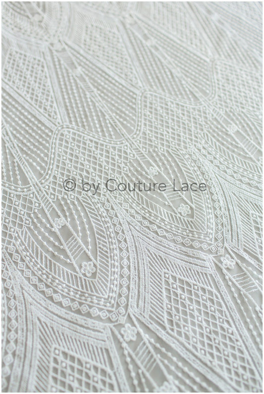 Französische florale Spitze/ Raschelspitze für die Braut/ französische Schleierspitze/ Chanitilly-Spitze für die Braut/ Boho-Spitzenstoff für die Braut // L19-247
