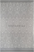 Boho lace fabric, wavy lace fabric for wedding dresses, embellished bridal lace fabric with flowers and leaves, dot and line lace// L20-342