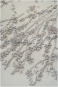 3D flower lace fabric grey/ French bridal lace fabric/ Romantic floral lace fabric with 3D flowers/ Wedding lace fabric// L24-330