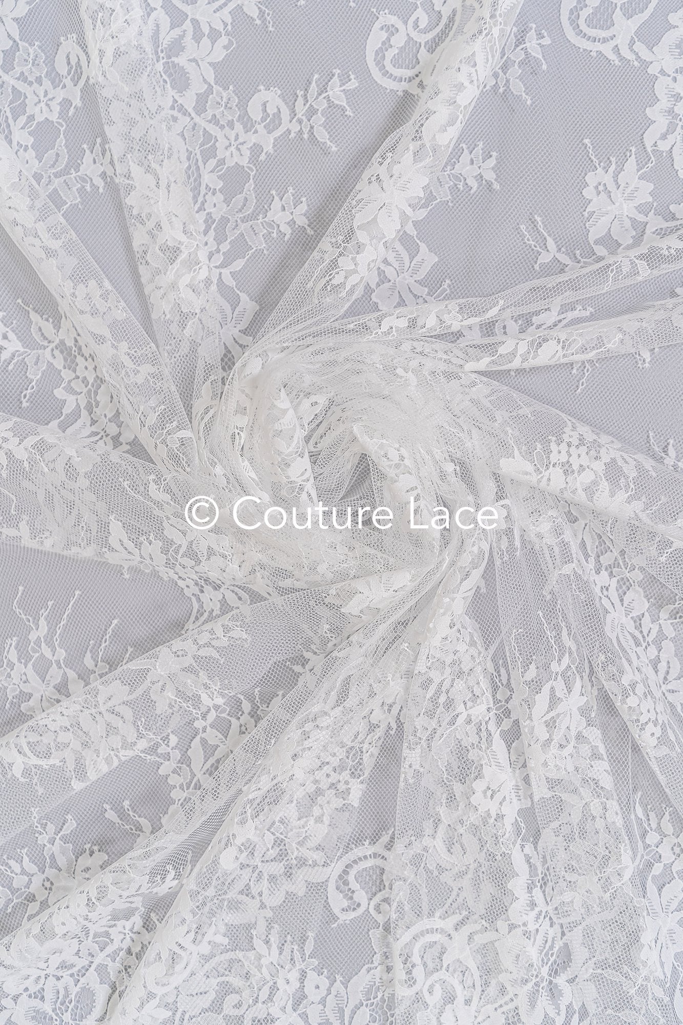 3 mètres de dentelle florale française / Dentelle florale française pour mariée // L25-752