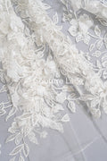 Exquisite Florale Spitze für Brautkleider, 3D Blumenspitze für Brautmode // L25-726