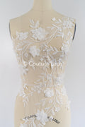 3D flower appliqués for wedding dresses/ wedding dress lace flowers // A25-474