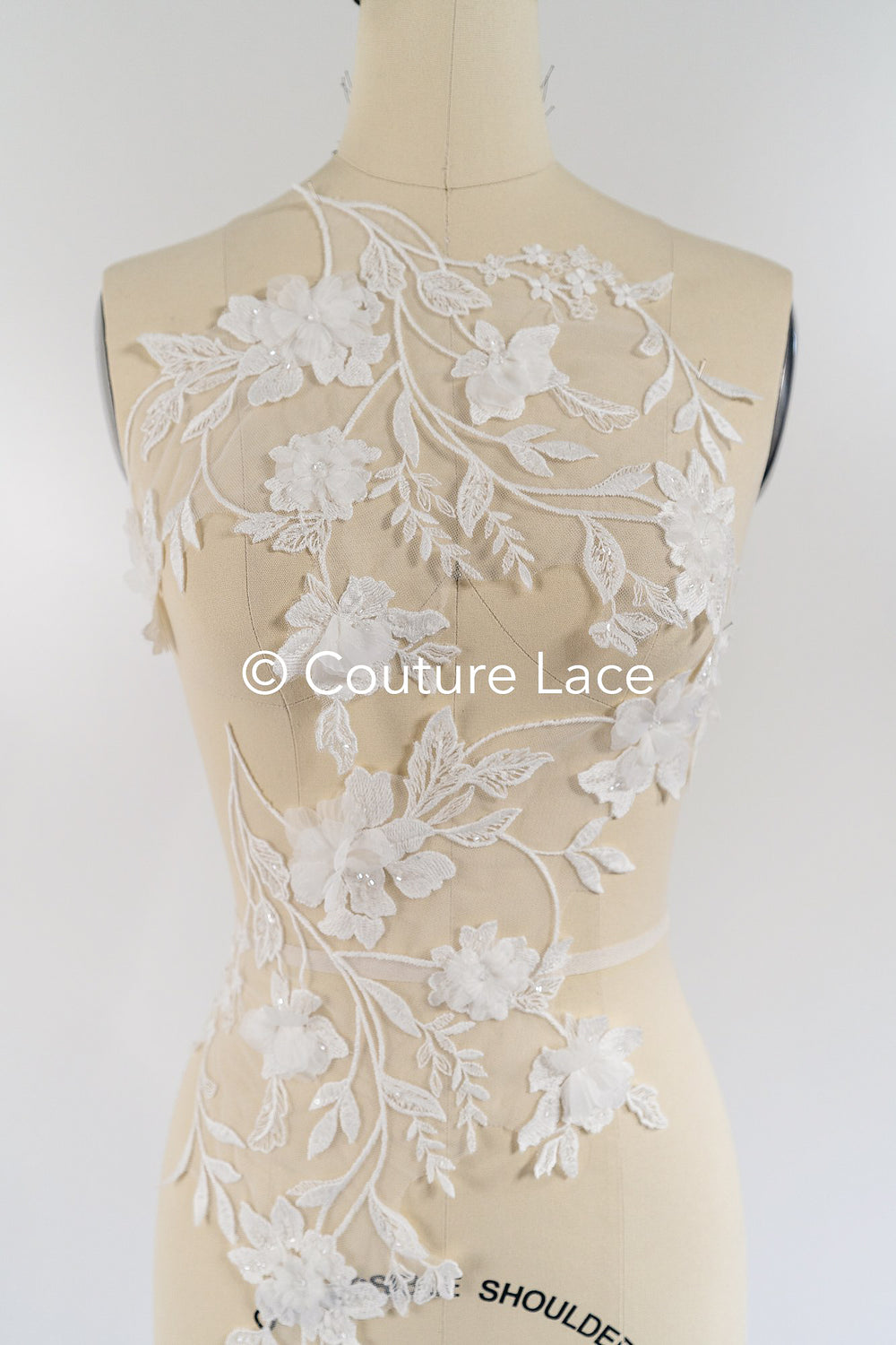 3D flower appliqués for wedding dresses/ wedding dress lace flowers // A25-475