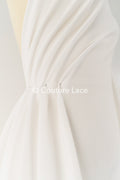 Heavy off-white stretch crepe fabric for wedding dresses – High-quality elastic fabric for creative wedding designs | Ideal for bridal wear &amp; customization // R-195 (copy)