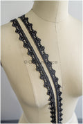 Brautspitze Borte Schwarz/ Spitzenborte schwarz/ Braut Borte/ Spitzenborte für Abendkleid// T24-156