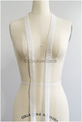 Brautspitze Borte Weiß/ Spitzenborte off-white / Braut Borte/ Spitzenborte für Brautkleid// T24-159