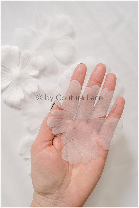 18g. 3D lace flowers/ 3D flowers sew on/ 3D flowers lace applique/ wedding dress lace applique// A24-450