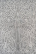 Boho lace fabric, wavy lace fabric for wedding dresses, embellished bridal lace fabric with flowers and leaves, dot and line lace// L20-342