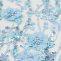3D Blumen-Spitzenstoff blau/ Französischer Braut-Spitzenstoff/ Romantischer Blumen-Spitzenstoff mit 3D Blumen/ Hochzeitsspitzenstoff// L24-329