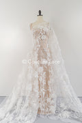 Exquisite floral lace for wedding dresses, luxury bridal lace with 3D flowers // L25-833