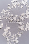 Bestickte Blumen Applikation/ Blumen Spitzen Applikationen/ romantische Blumen Spitze für Brautkleider // A25-471