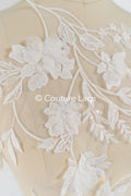 3D flower appliqués for wedding dresses/ wedding dress lace flowers // A25-475