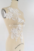 Romantic 3D flower appliqués for wedding dresses/ bridal lace flowers // A25-478