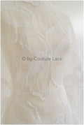 Transparent Bridal Jacquard with large Floral Pattern – Off-White // R-043