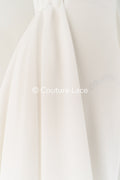 Heavy off-white stretch crepe fabric for wedding dresses – High-quality elastic fabric for creative wedding designs | Ideal for bridal wear &amp; customization // R-195 (copy)