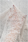 Handbestickte Perlenspitze, Luxuriöse Brautspitze für Couture Brautkleider // L25-358