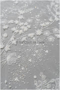 Handperlen-Brautspitze, 3D-Blumen-Spitzenstoff, luxuriöse schwere Perlen-Hochzeitskleid-Spitze, Designer-Couture-Spitze// L22-525(1E=85cm)