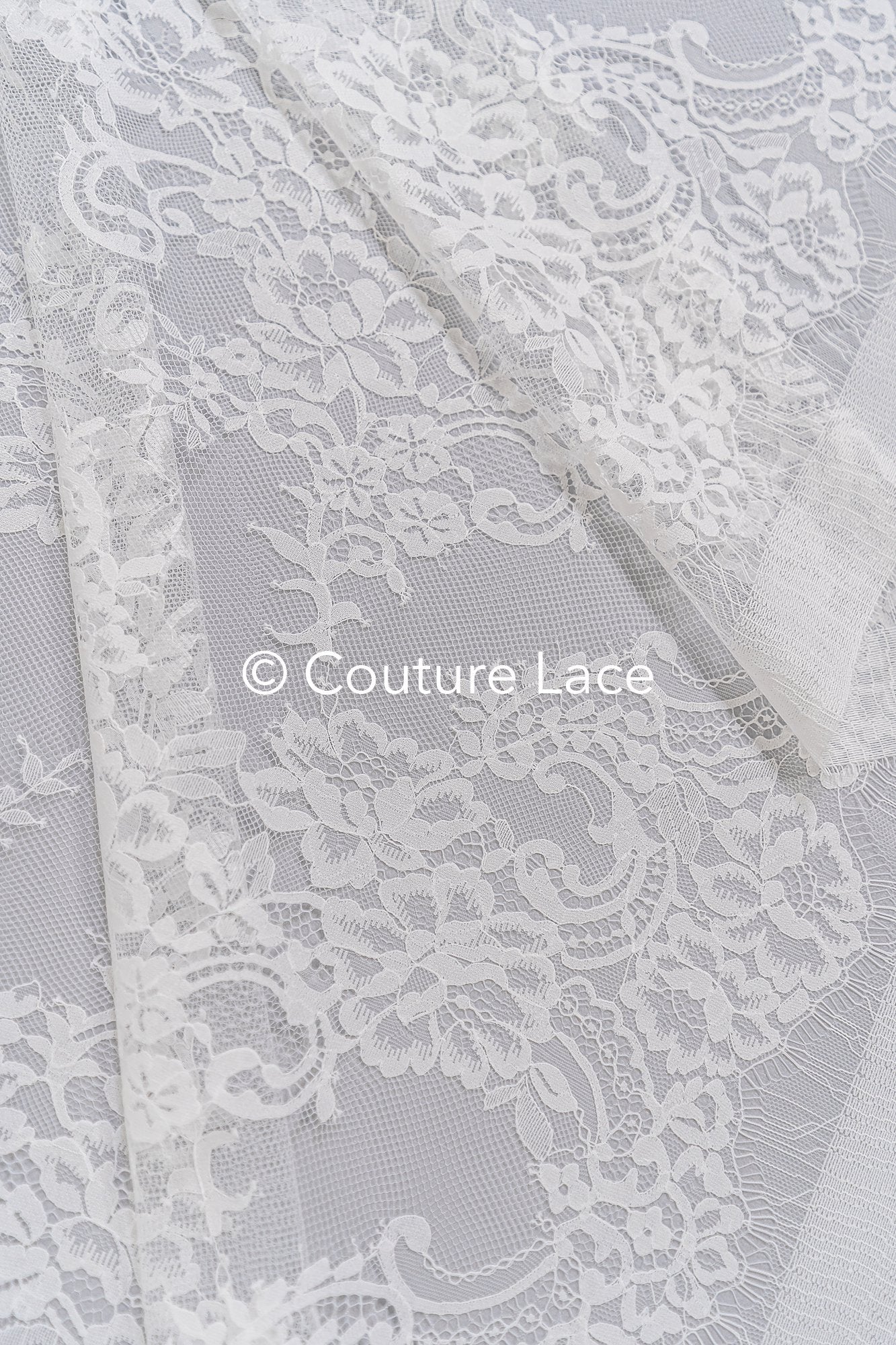 3 mètres de dentelle florale française / Dentelle florale française pour mariée // L25-752